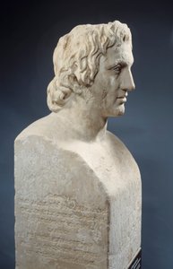 Busta Alexandra Velikého, známá jako „Hermes Azara“, římské dílo podle bronzové sochy Lysippa. Kolem roku 330 př.n.l. Paříž, muzeum Louvre od Roman