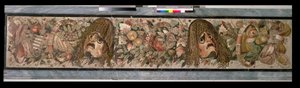 Dekorativní panel zobrazující divadelní masky, z Faunova domu, Pompeje (mozaika) od Roman