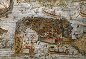 Detail nilotské mozaiky z Preneste (Palestrina) ze svatyně božstva Fortune Primigenia, 80 př.n.l. od Roman