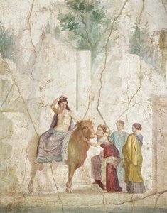 Freska zobrazující znásilnění Evropy, z Pompejí, římská civilizace od Roman