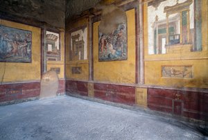 Místnost s freskami Villa dei Vettii, římské archeologické naleziště Pompeje (světové dědictví UNESCO od Roman