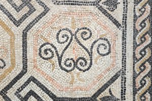 Geometrický vzor z dómu Via san Rocchino, 2. století n. l. (mozaika) od Roman