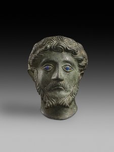 Hlava Marca Aurelia, 161-180 našeho letopočtu (bronz)