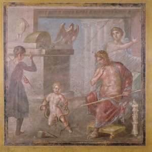 Herkules škrtící hady jako dítě, Casa dei Vettii, cca 50-79 n.l. od Roman