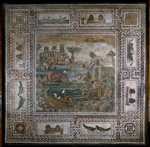 Lov hrocha na Nilu (mozaika) od Roman