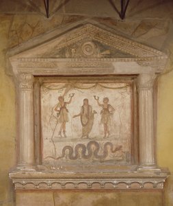 Domácí svatyně, z Casa dei Vetti (Dům Vettii) (freska na kameni) od Roman