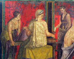 Iniciační obřady kultu Dionýsa, freska z Villa Dei Misteri od Roman