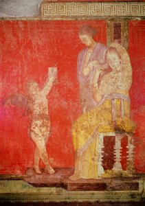 Iniciační obřady Dionýsova kultu, freska z Villa Dei Mysteri od Roman