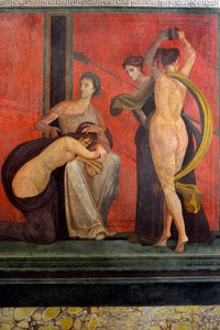 Iniciační obřady Dionýsova kultu, freska z Villa Dei Mysteri od Roman