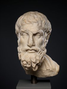 Mramorová hlava Epikouros, 2. století našeho letopočtu (mramor) od Roman