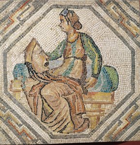 Melpomene, múza tragédie, z vily v Augusta Treverorum (mozaika) od Roman