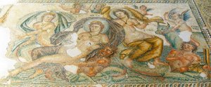 Nereidy a Bythos, Dům Aion, Pafos, Kypr (mozaika) od Roman