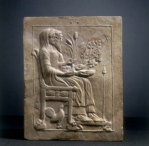Pinax z Persefony a Pluto v Hádu (terakota) od Roman