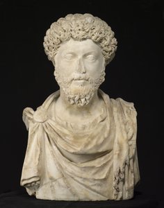 Portrét císaře Marca Aurelia, pozdní 2. (mramor) od Roman