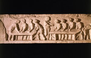 Reliéf zobrazující pekárnu z hrobky pekaře Eurysaces v Porta Maggiore, Řím, 50-20 př.nl od Roman