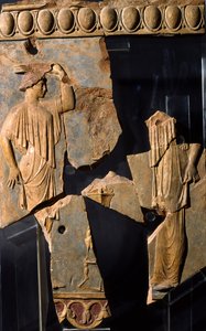 Reliéf z oblasti Apollonova chrámu, Palatine Hill, Řím (terakota) od Roman