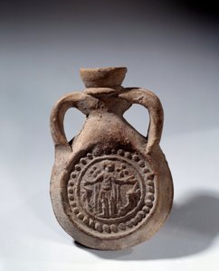 Římské umění: Terakotová smuteční žárovka s nohou představující svatého. 4. století našeho letopočtu. Paříž, muzeum Louvre od Roman