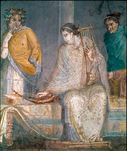 Římské umění: cythared. Freska z místa Castellammare di Stabia u Neapole. 1. století našeho letopočtu (freska) od Roman