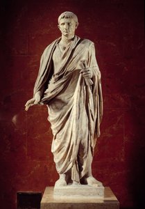 Římské umění: socha císaře Augusta (CESARE AUGUSTO) (63 př. Kr.-14 n. l.) 1. stol. Od Velletri. Paříž, muzeum Louvre od Roman