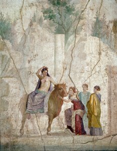 Římské umění: únos Evropy. Freska z Pompejí. Začátek 1. století našeho letopočtu (freska) od Roman