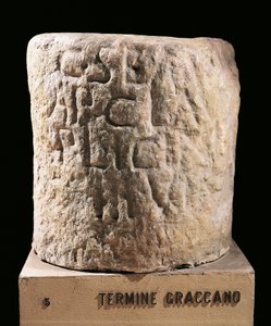 Římská civilizace, hraniční kámen, který označoval parcely přidělené Gracchiho zákony od Roman