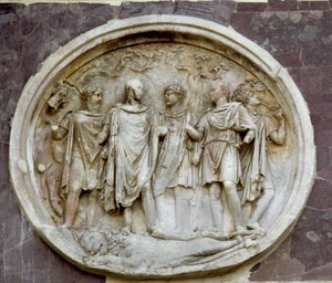 Rondel zobrazující Hadriana, z Konstantinova oblouku (mramor)