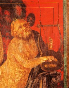 Silenus hrající na lyru, freska z Villa of Mysteries, Pompeje, Kampánie, římská civilizace od Roman
