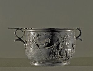 Stříbrný skyphos, 2. století před naším letopočtem od Roman