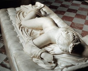 Spící hermafrodit (mramorová socha, 2. století před naším letopočtem) od Roman