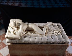 Spící hermafrodit, kopie podle originálu z 2. století před naším letopočtem, z Diokleciánových lázní, Řím (mramor) od Roman