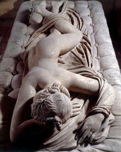 Ospalý hermafrodit římská socha z 2. století př. n. l. Dim. 1,48 m Paříž, muzeum Louvre od Roman
