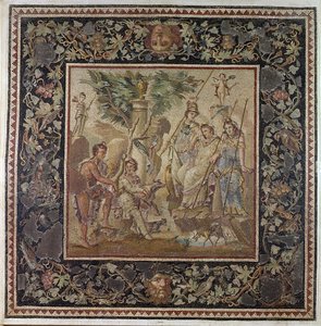 Soud v Paříži, z domu Atrium, Antiochie, kolem 115 našeho letopočtu (mozaika) od Roman