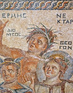 Představení dítěte Dionýsa od Herma. Detail mozaiky Hermes, Nektar a Theogen, Dům Aion, Paphos, Kypr od Roman