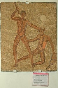 Theseus a Minotaurus, z domu Jacoba Magnuse (mozaika) od Roman
