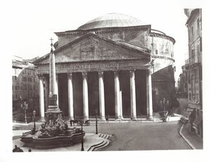 Pohled na Pantheon a egyptský obelisk na náměstí Piazza della Rotunda od Roman