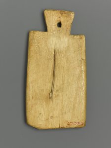 Mumie Tag s řeckým nápisem (dřevo a pigment) od Roman Period Egyptian