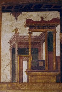 Fantastické architektury, freska z oecus v House of Vettii, Pompeje (Seznam světového dědictví UNESCO od Roman Roman