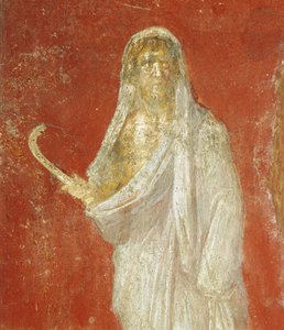 Freska zobrazující Saturn z Pompejí od Roman Roman