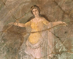Itálie, oblast Kampánie, provincie Neapol, Pompeje, Dům kněze Amanda, Freska zobrazující Andromedu od Roman Roman