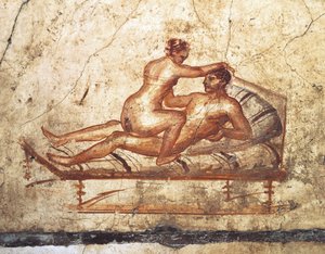Itálie, oblast Kampánie, provincie Neapol, Pompeje, Dům Vettii, erotická freska od Roman Roman