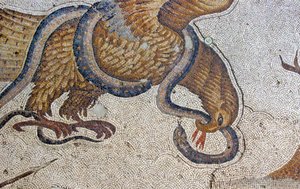 Mozaika zobrazující Orla a hada, Bazar Arasta, Mešita sultána Ahmeta, Istanbul. od Roman Roman