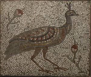 Mozaika s pávem a květinami, 3.-4. století (mozaika) od Roman Roman