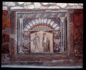 Neptun a Amfitrit. Nástěnná mozaika z triklinia casa di Nettuno e Anfitrite, 5. století př. n. l. – 1. století n. l. od Roman Roman