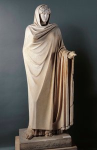 Římské umění: “”Aphrodite Sosandra”” Mramorová socha z 1. století podle řeckého originálu Calamis (Kalamis) z 5. století před naším letopočtem. Disouverte a Berries (Baia), Itálie. Neapol, Museo Archeologico Nazionale od Roman Roman