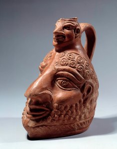Římské umění: terakotová váza ve tvaru dvojité hlavy. Paříž, muzeum Louvre od Roman Roman