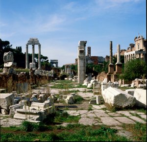 Římské umění: pohled na Forum (foro romano). Řím od Roman Roman