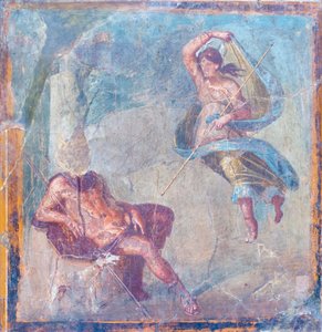 Seléna a Endymion, 62-79 n. l., z Herkulanea (freska) od Roman Roman