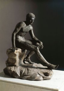Zbytek Hermes římské bronzové sochy podle řeckého originálu od Lysippa. Z Ercolano (Herculaneum) Dim. 105 cm Neapol, Museo Archeologico Nazionale od Roman Roman