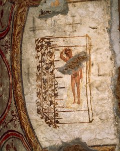 Mládí, mřížovina a vinná réva, 3.-5. století našeho letopočtu (freska) od Roman Roman