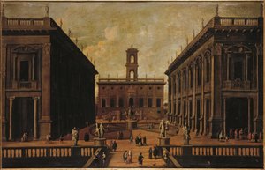 Pohled na náměstí Piazza del Campidoglio, Řím